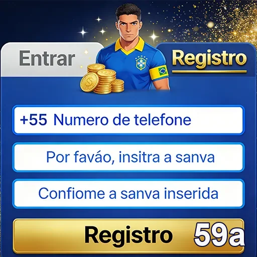 Tela de registro do site 59a com opções de contato.