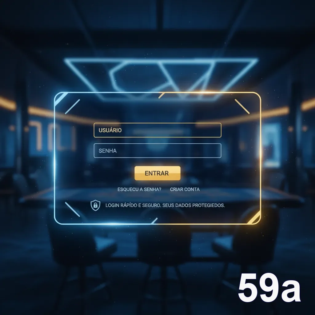 Tela de login da plataforma 59a com campos de entrada.