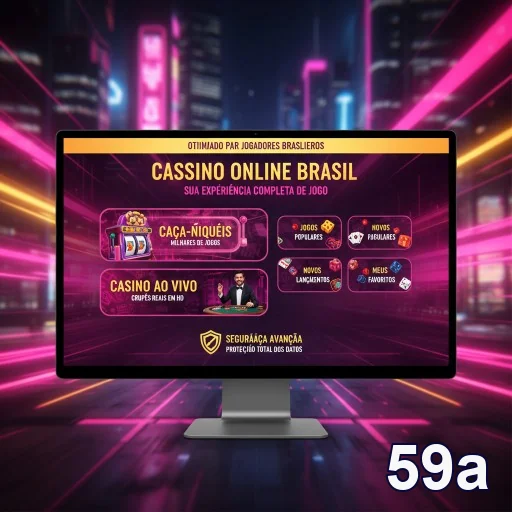 Tela de cassino online da 59a com destaque para jogos ao vivo.