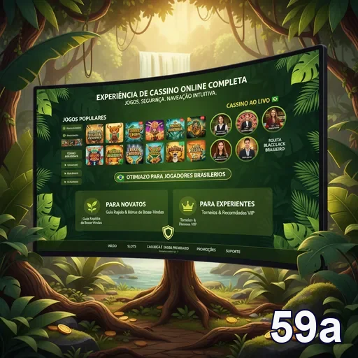 Tela do app 59a mostrando jogos de cassino online acessíveis.
