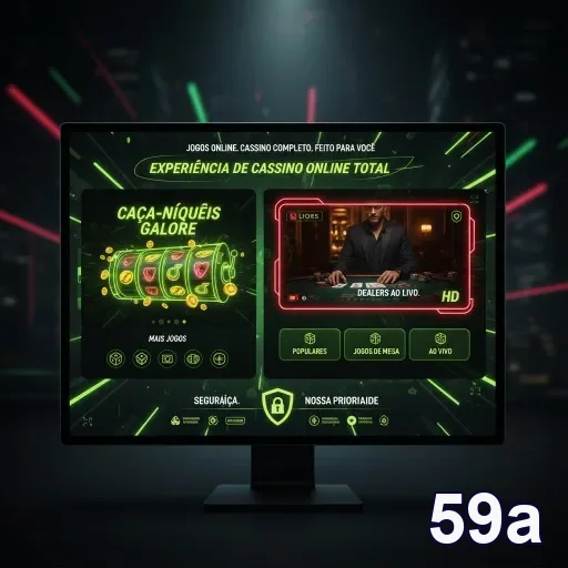 Interface de slots online da 59a com dealers ao vivo.
