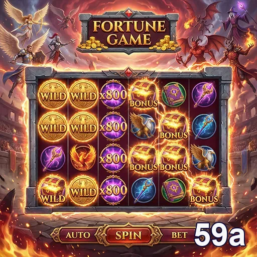 Tela do jogo Fortune Game no 59a com símbolos de bônus.