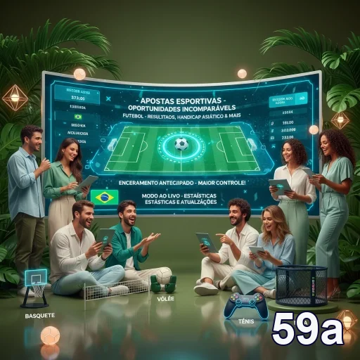 Imagem de usuários felizes interagindo na plataforma 59a.