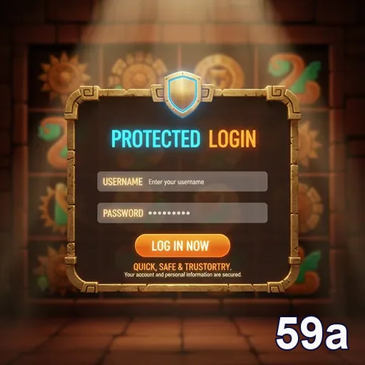 Tela de login seguro na plataforma 59a para acesso VIP.