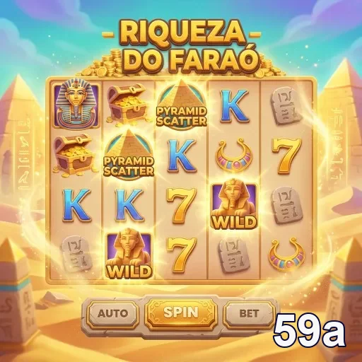 Slot game 'Riqueza do Faraó' da plataforma 59a.