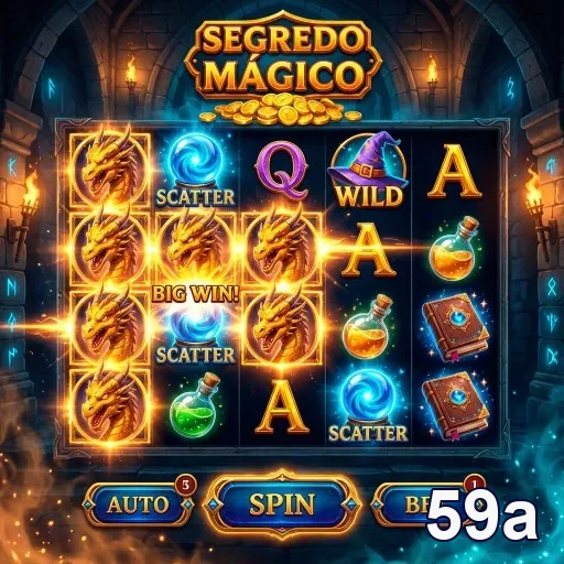 Interface do jogo 'Segredo Mágico' no aplicativo 59a.
