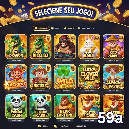 Tela de seleção de jogos VIP na 59a, focada em slots.