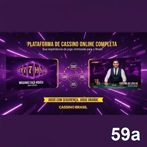 Interface do 59a mostrando acesso a serviços VIP e jogos exclusivos.