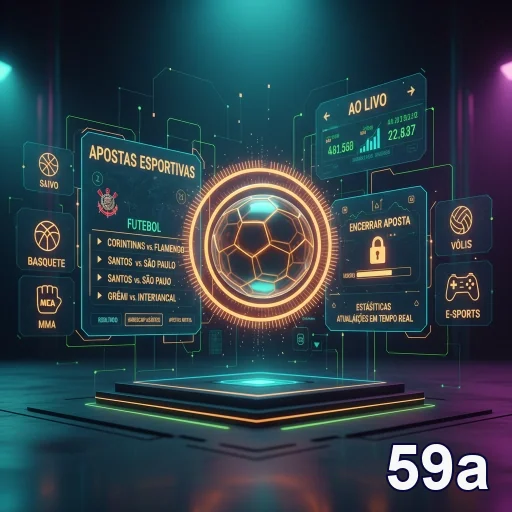 Interface do app 59a mostrando opções de apostas VIP ao vivo.