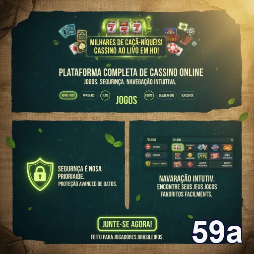 Interface do 59a mostrando serviços VIP em cassino online.