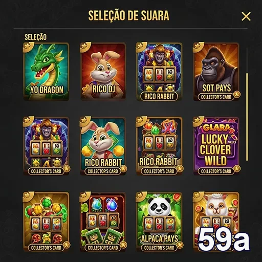 Tela do 59a com slots do cassino acessíveis em dispositivos móveis.