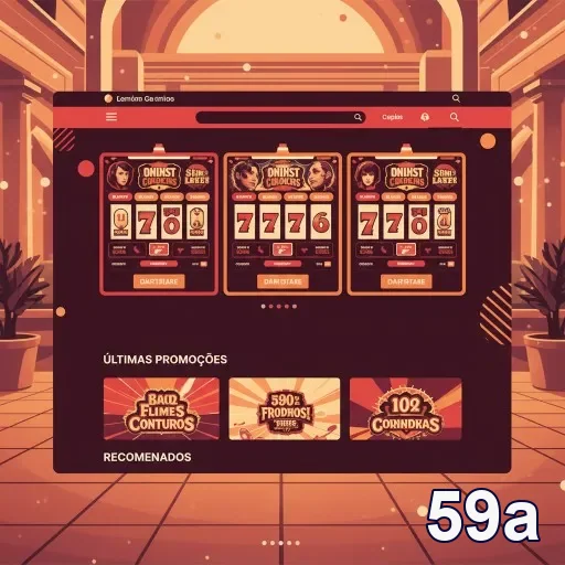 Interface de slots na 59a, destacando promoções atuais.